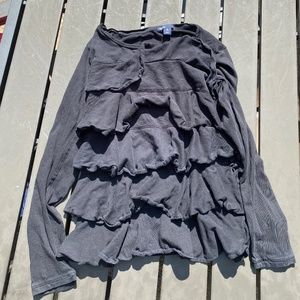 Black ruffle shirt
